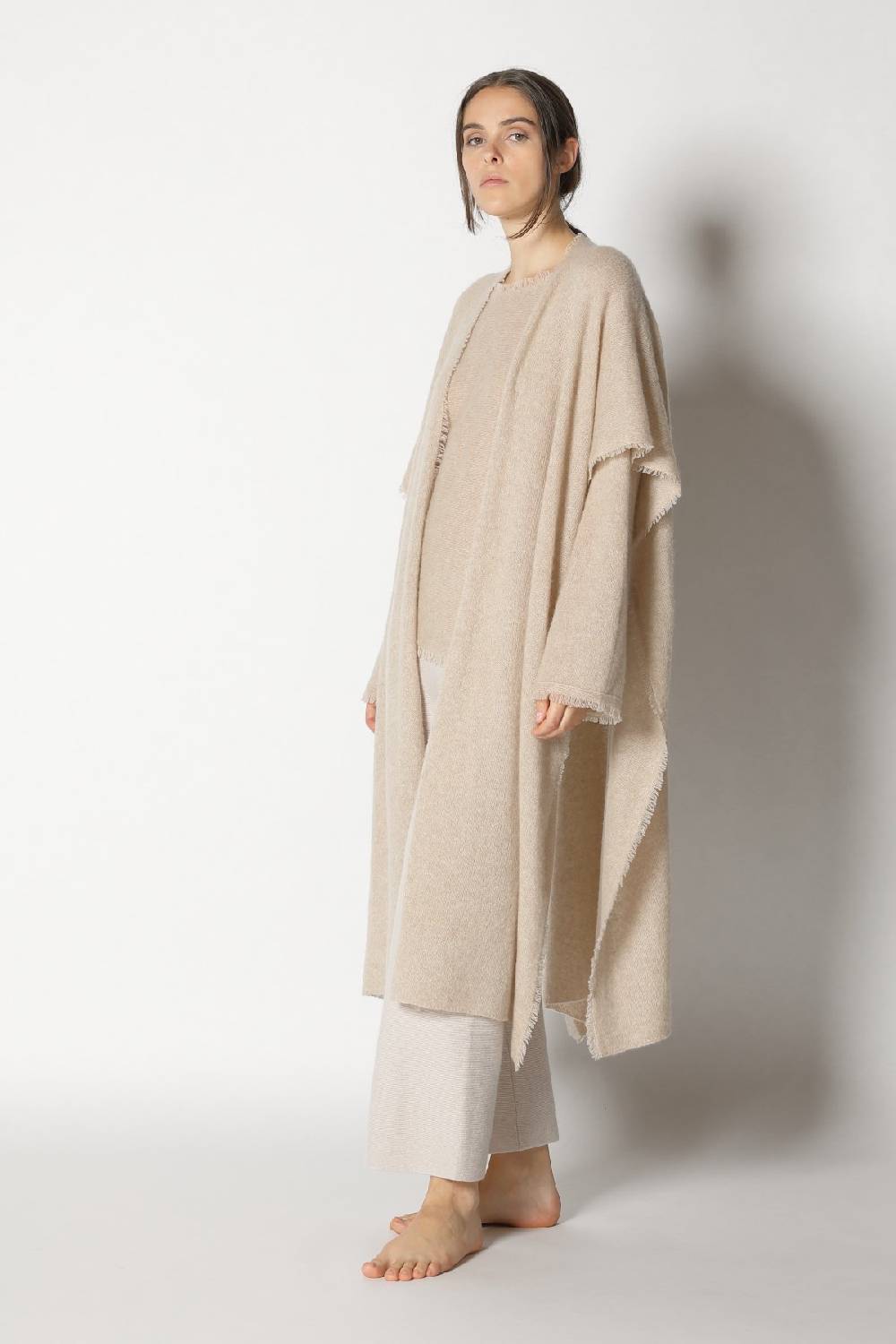 Sminfinity Fluffy Fringe Boatneck + Fluffy Fringe Cape + Garter Cropped Pants