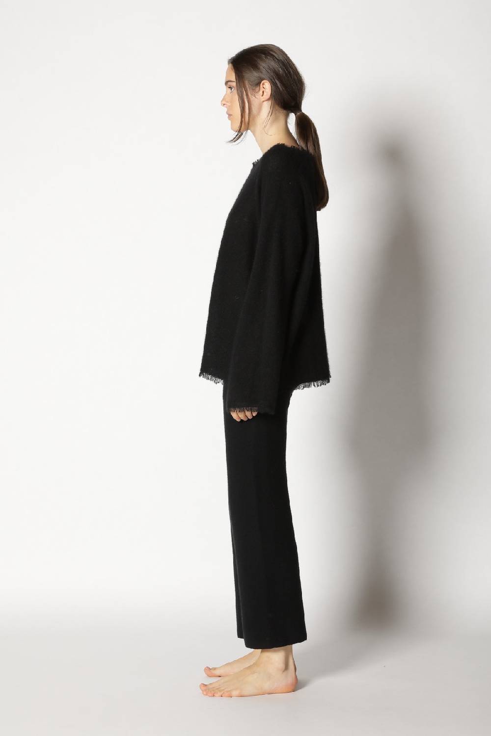 Sminfinity Fluffy Fringe Boatneck + Garter Cropped Pants