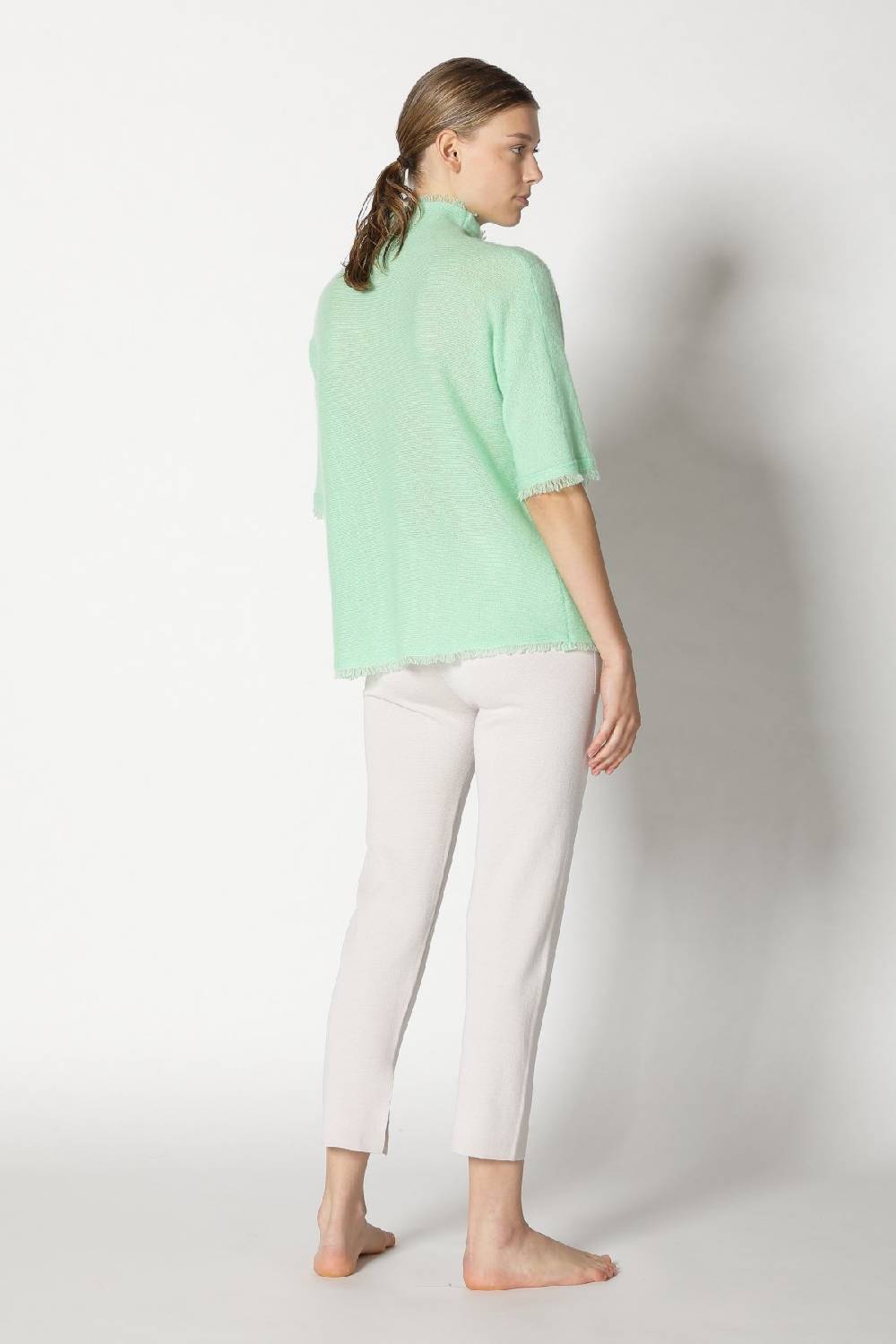 Sminfinity Fluffy Fringe Turtle Top + Silky Cropped Pants