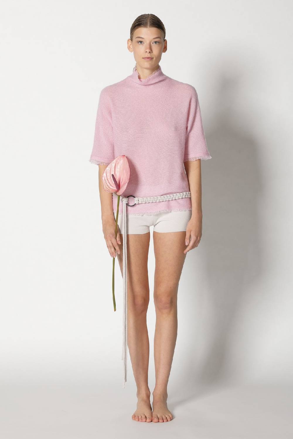 Sminfinity Fluffy Fringe Turtle Top + Silky Cropped Pants