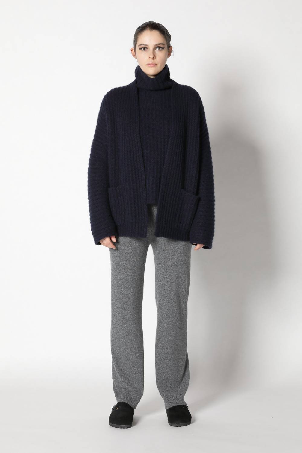 Sminfinity Fluffy Rib Jacket + Fluffy Rib Turtle + Infinite Palazzo Pants