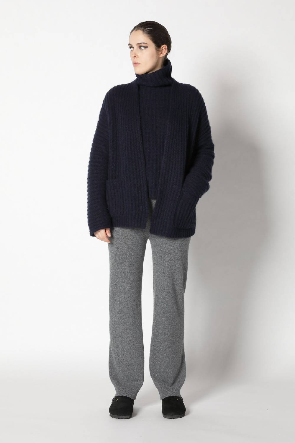 Sminfinity fluffy rib jacket + fluffy rib turtle + infinite palazzo pants