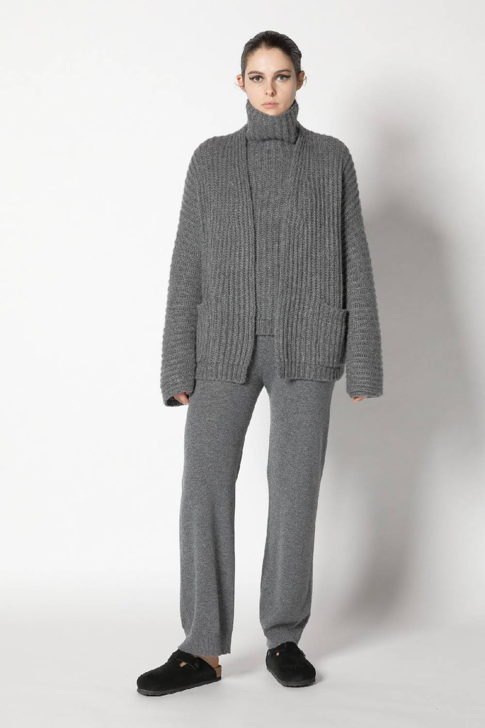 Sminfinity fluffy rib jacket + fluffy rib turtle + infinite palazzo pants