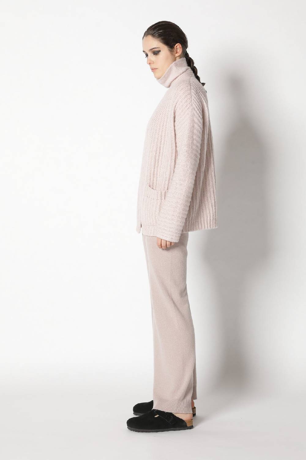 Sminfinity fluffy rib jacket + fluffy turtle top + infinite palazzo pants