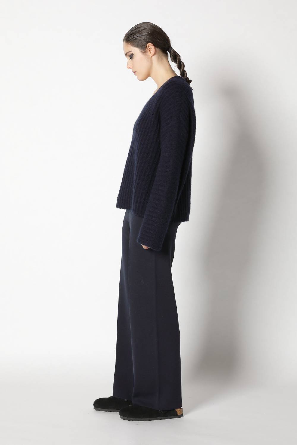 Sminfinity Fluffy Rib V Neck + Fluffy Triangle + Infinite Palazzo Pants