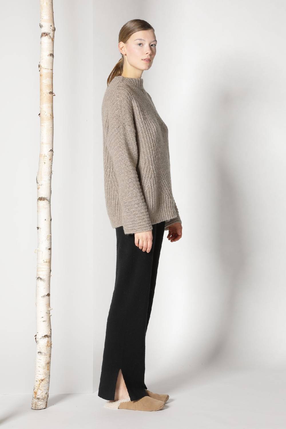 Sminfinity Fluffy Ribbed Cone Jumper + Pure Slitted Pants