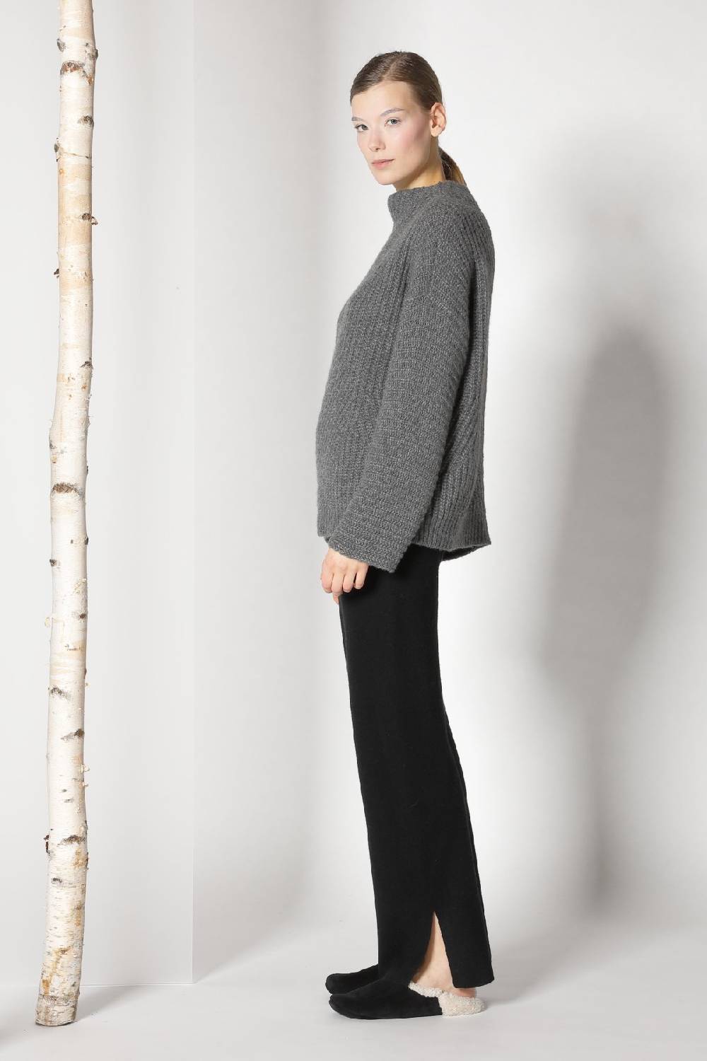Sminfinity Fluffy Ribbed Cone Jumper + Pure Slitted Pants