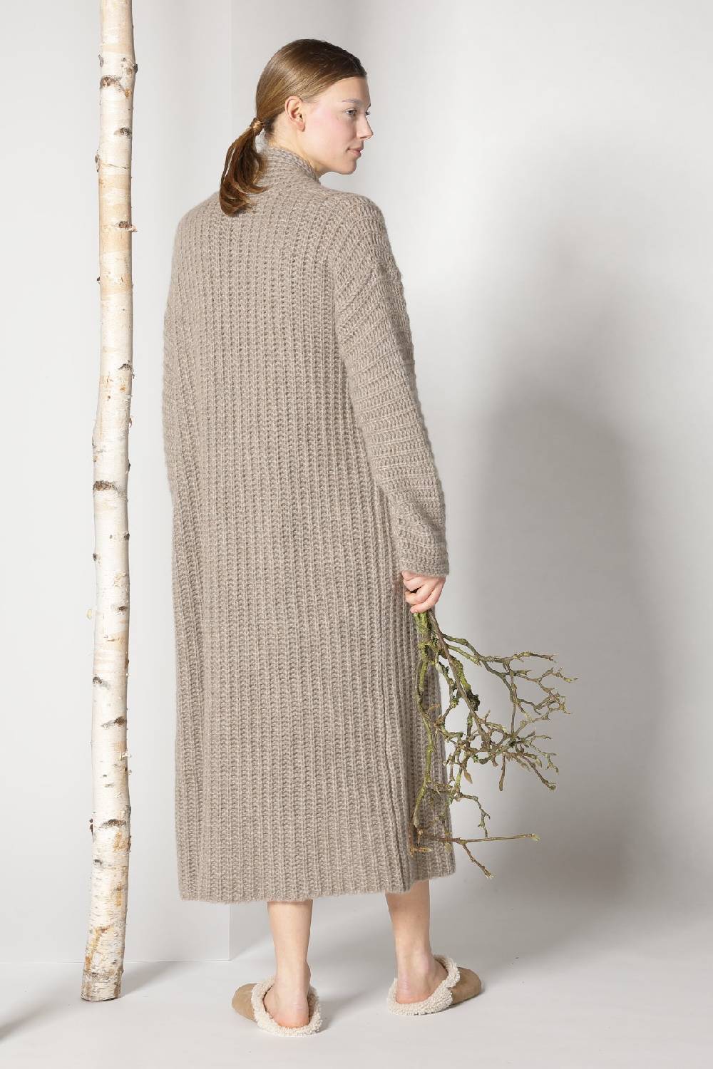 Sminfinity Fluffy Ribbed Maxi Coat + Fluffy 1 Ply Tank Dress