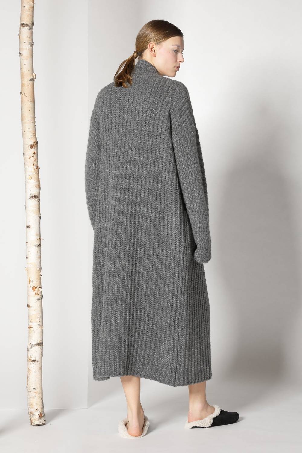 Sminfinity Fluffy Ribbed Maxi Coat + Fluffy 1 Ply Tank Dress