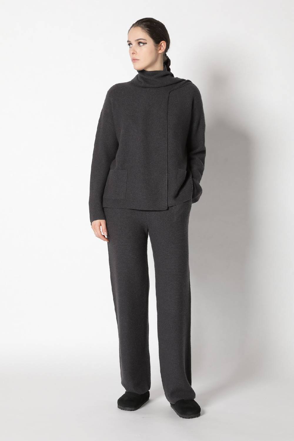 Sminfinity garter scarf jacket + garter T jumper + garter palazzo pants