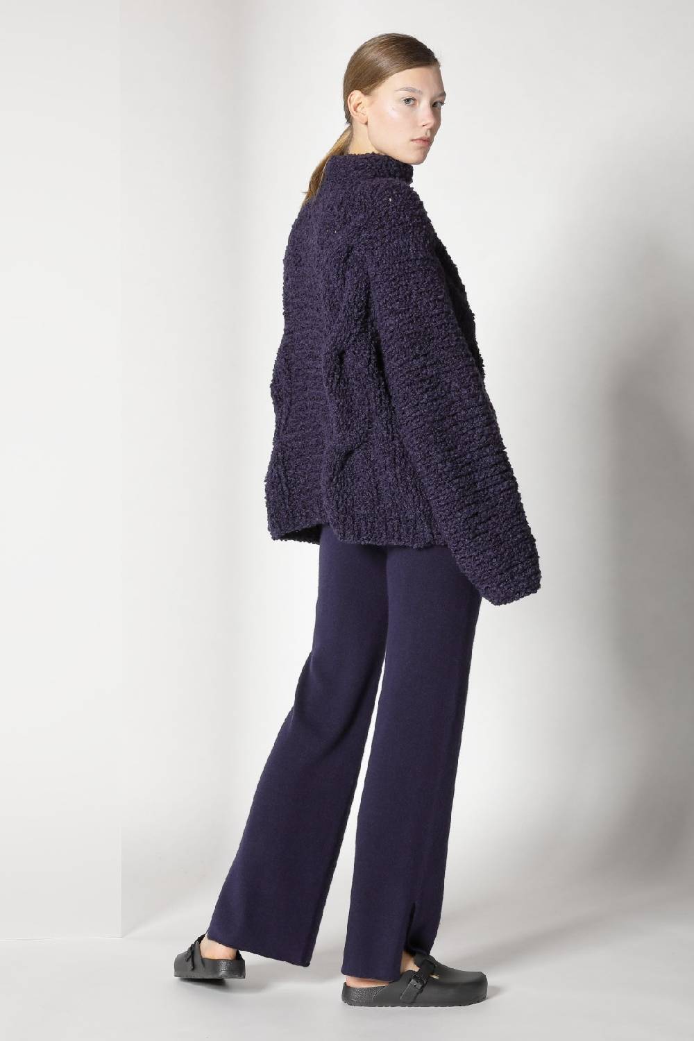 Sminfinity Handknitted Cable Jumper + Pure Slitted Pants