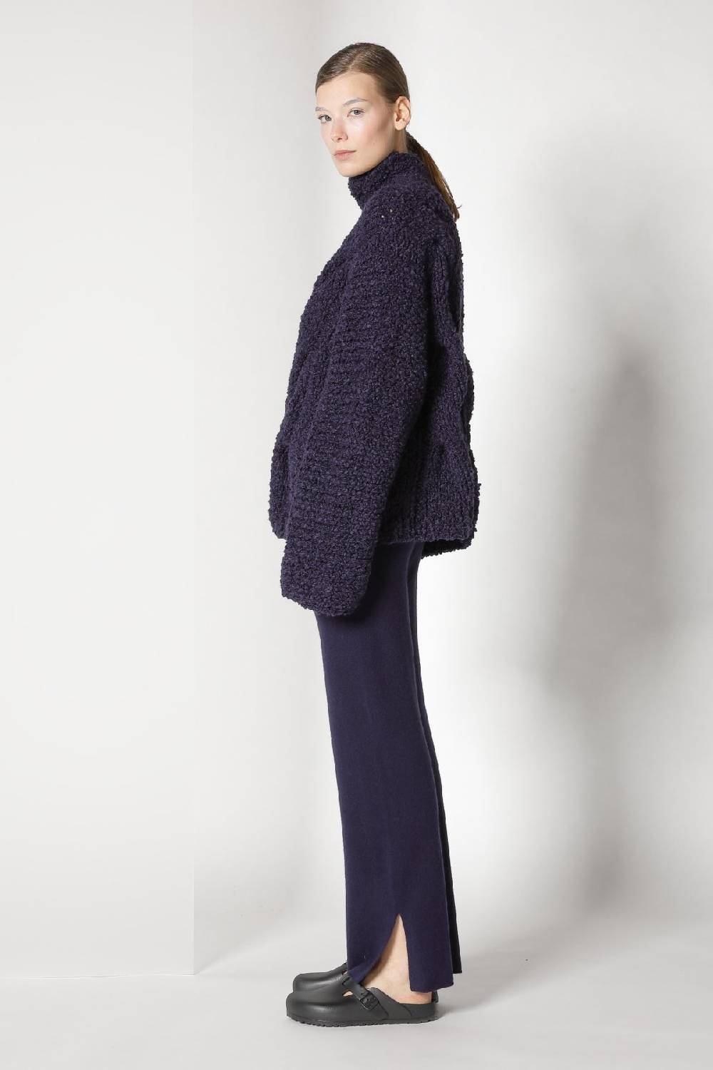 Sminfinity Handknitted Cable Jumper + Pure Slitted Pants