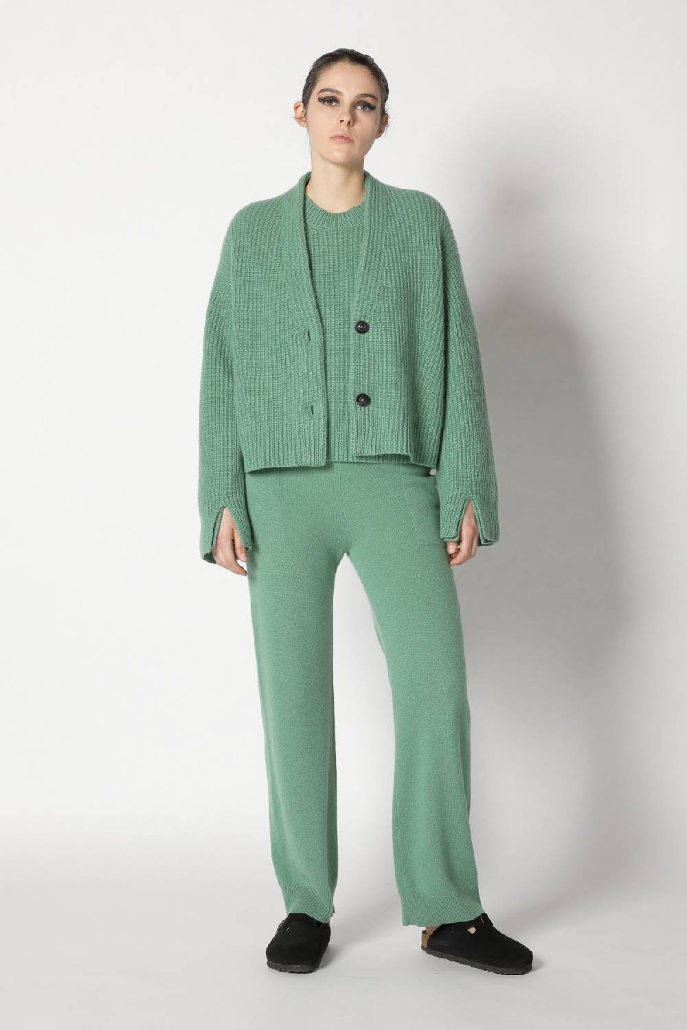 Sminfinity Icon Rib Cardigan + Icon Rib Crewneck + Infinite Palazzo Pants