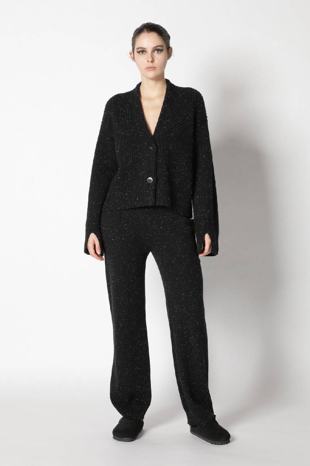 Sminfinity icon rib cardigan + infinite palazzo pants