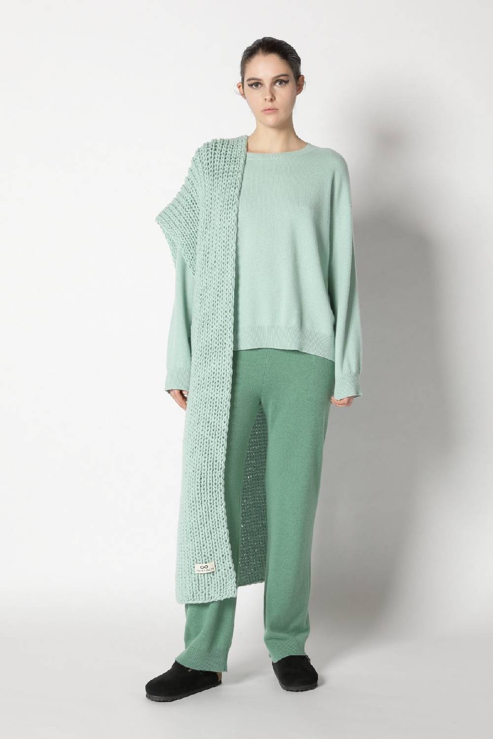 Sminfinity infinite crew jumper + infinite palazzo pants + loosely 1x1 rib scarf