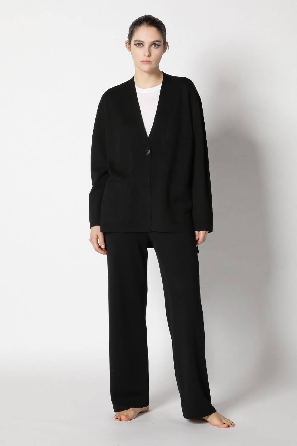 Sminfinity Milano One Button Jacket + Flowing Cape Jumper + Milano Palazzo Pants