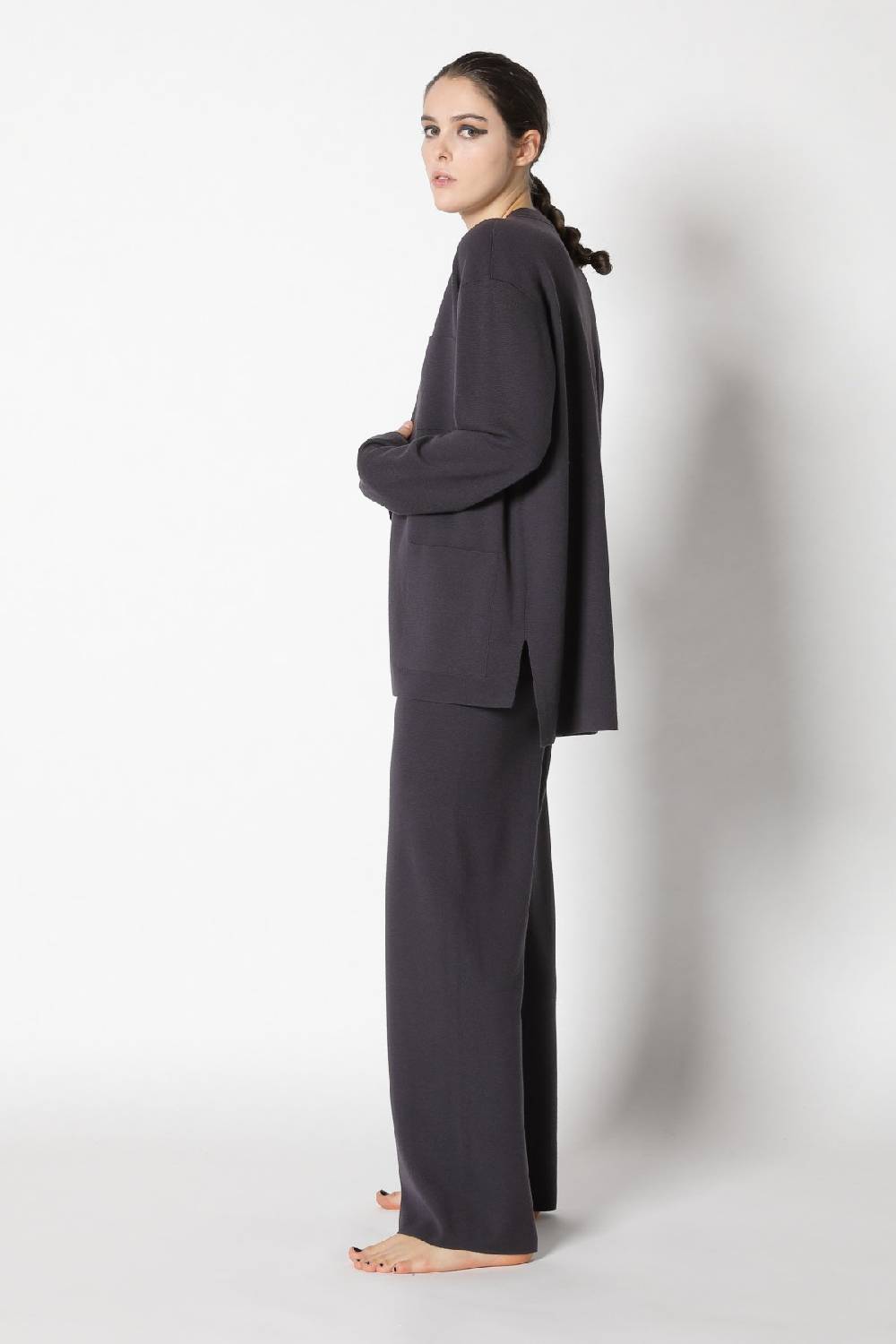 Sminfinity Milano One Button Jacket + Flowing Cape Jumper + Milano Palazzo Pants
