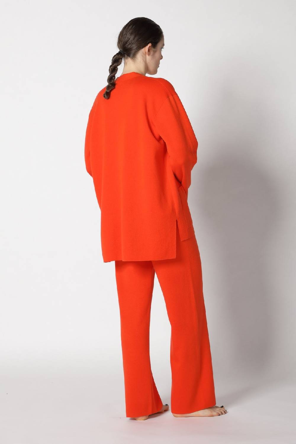 Sminfinity Milano One Button Jacket + Flowing Cape Jumper+ Milano Palazzo Pants