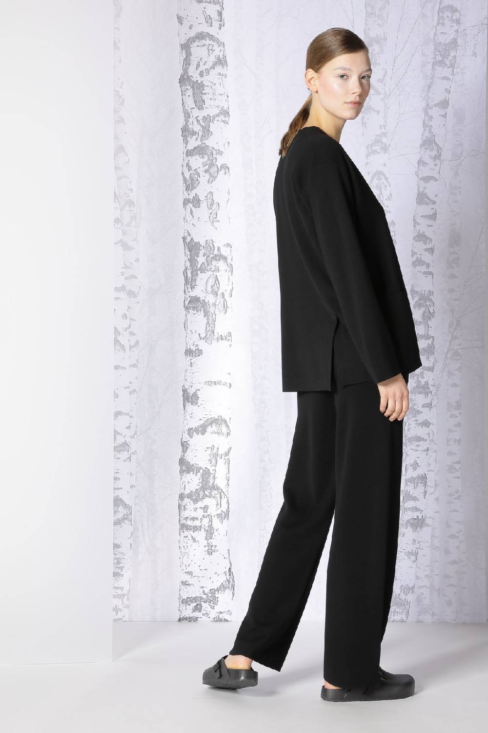 Sminfinity Milano Slitted Jacket + Extrafine Rib Turtle + Milano Slitted Pants