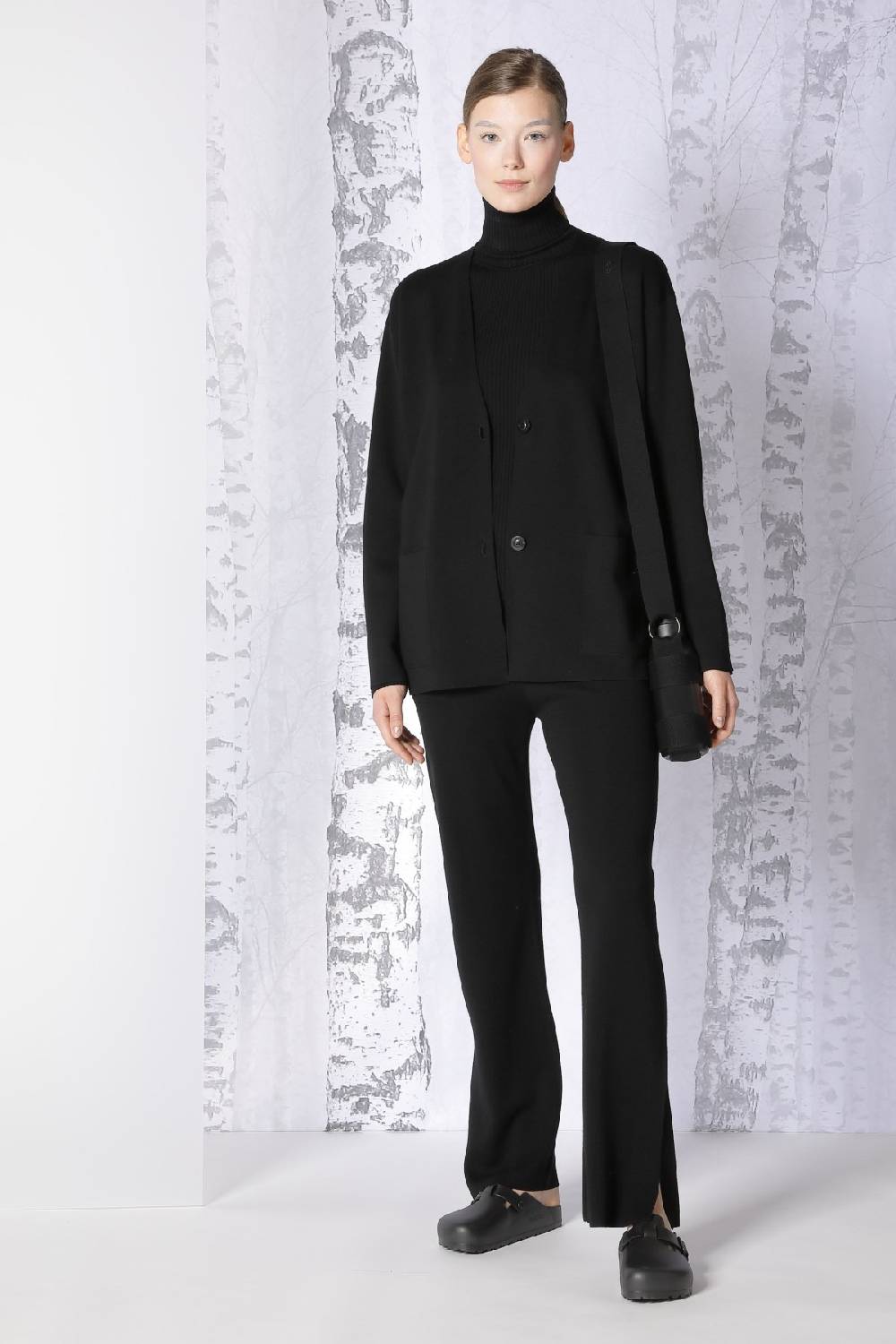 Sminfinity Milano Slitted Jacket + Extrafine Rib Turtle + Milano Slitted Pants