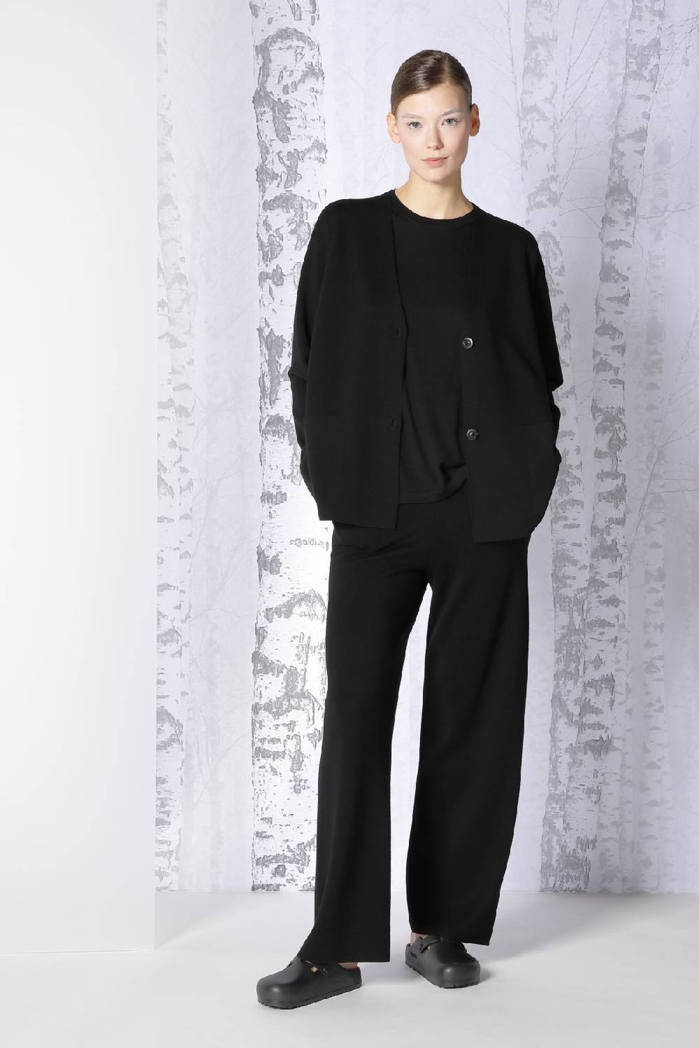 Sminfinity milano slitted jacket + extrafine rib turtle + milano slitted pants