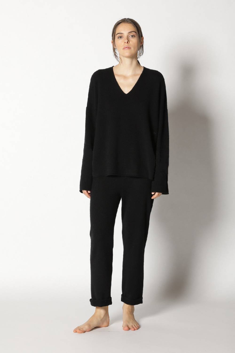 Sminfinity Pure 2-ply Jacket + Pure V Neck + Pure Boat Pants