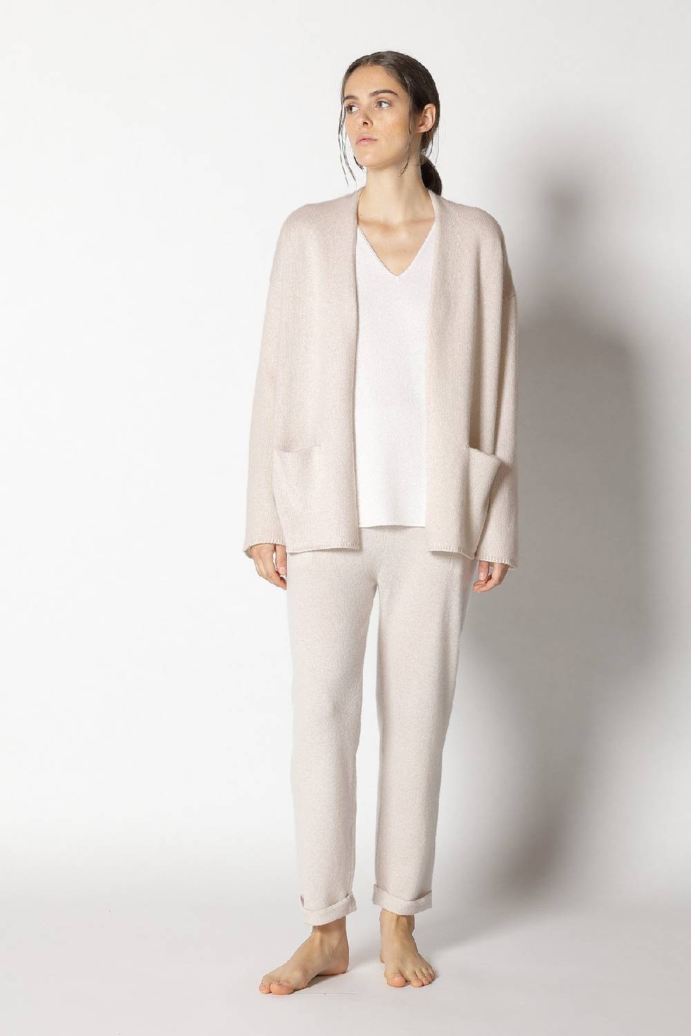 Sminfinity Pure 2-ply Jacket + Pure V Neck + Pure Boat Pants