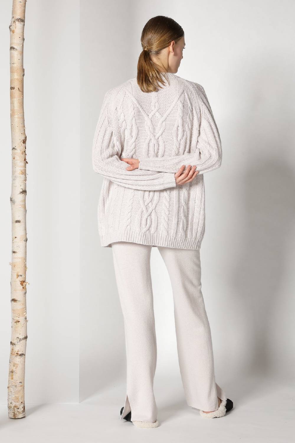 Sminfinity pure POETREE long cable jumper + pure slitted pants