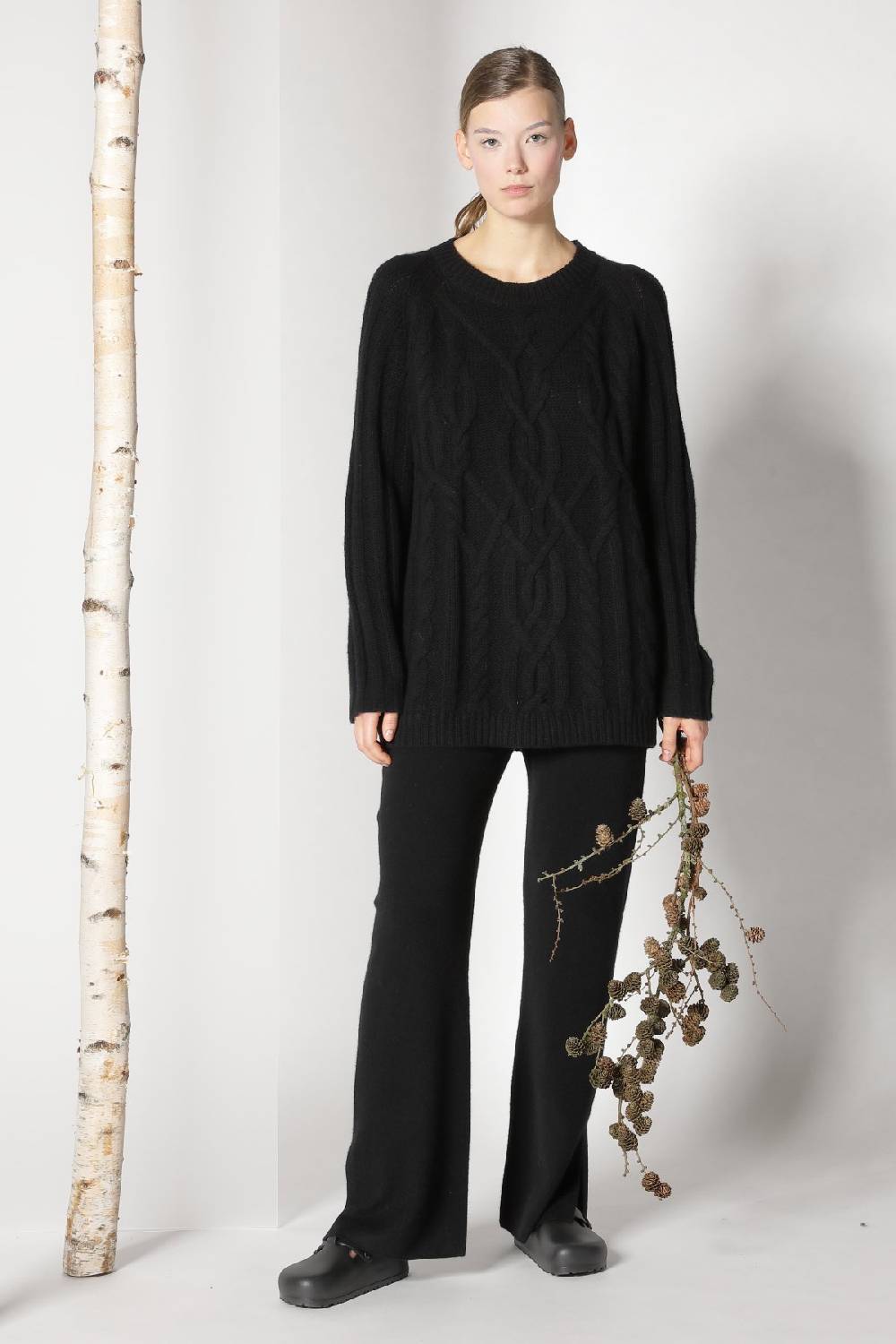 Sminfinity pure POETREE long cable jumper +  pure slitted pants