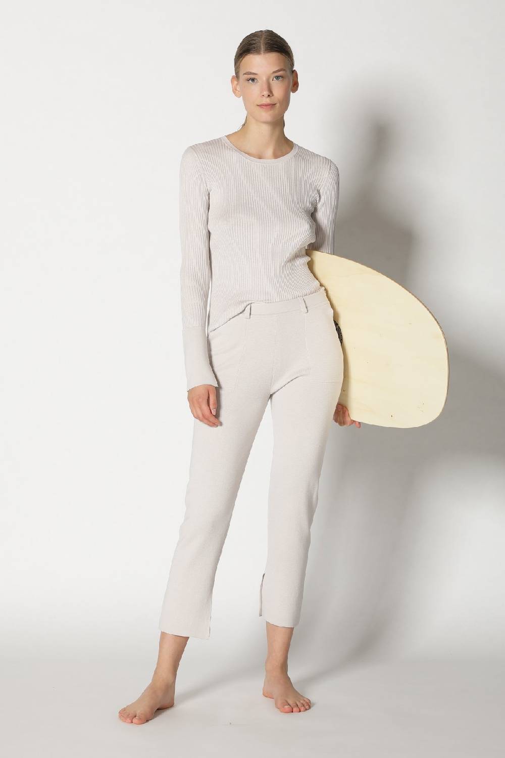 Sminfinity silky rib crew jumper + silky cropped pants Sminfinity silky rib crew jumper + silky cropped pants