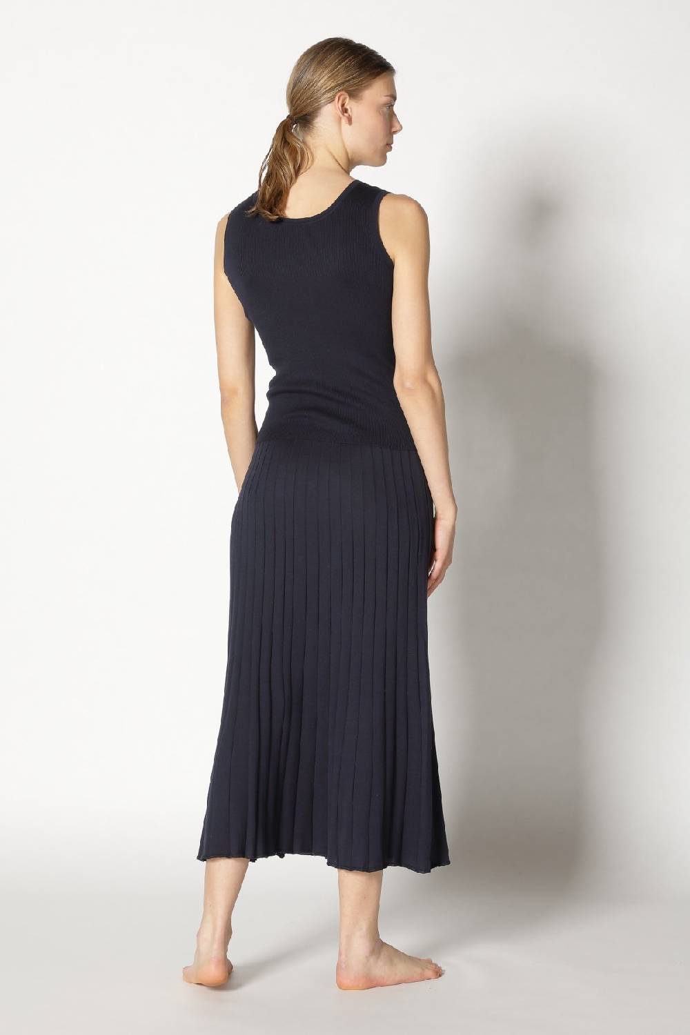 Sminfinity Silky Rib Tank Top + Silky Sun Rib Skirt + Hang Loose Ring Belt Handmade Makrame