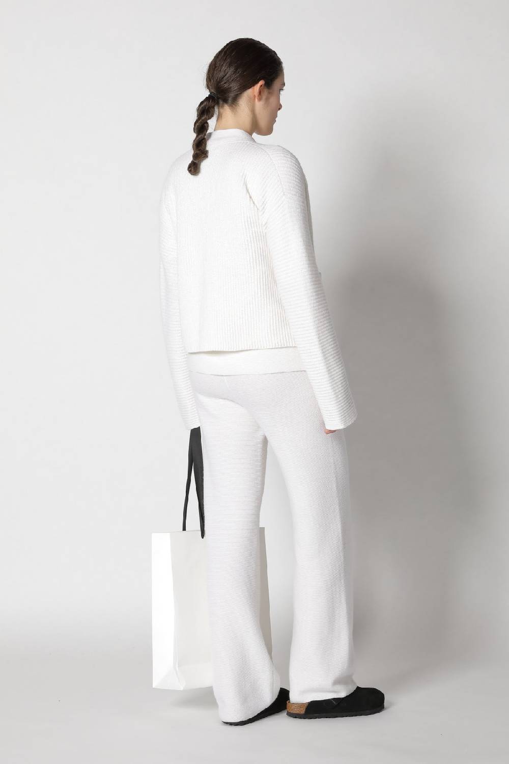 Sminfinity Slouchy Rib Cardigan + Garter T Jumper + Garter Palazzo Pants