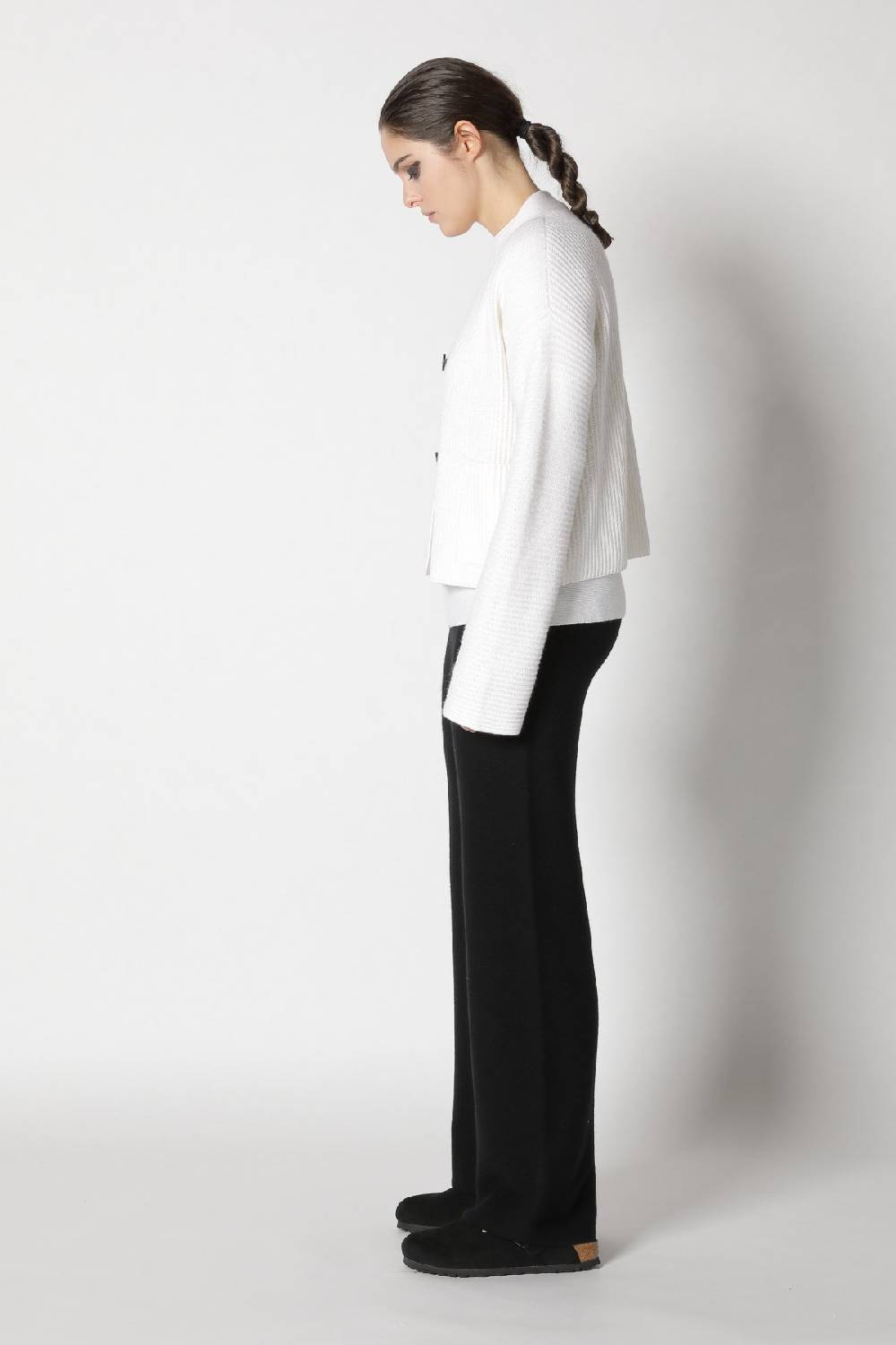 Sminfinity Slouchy Rib Cardigan + Garter T Jumper + Garter Palazzo Pants