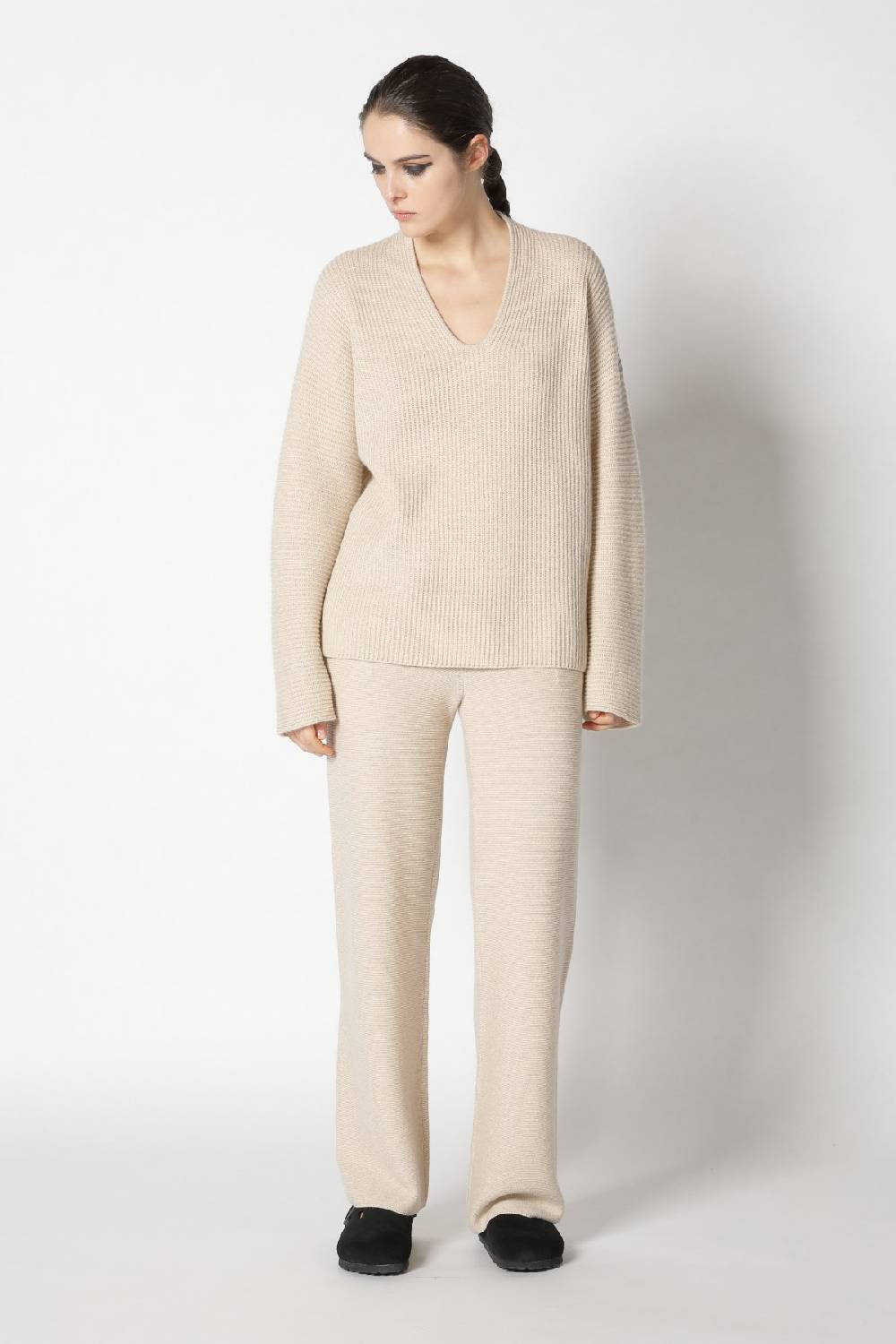 Sminfinity slouchy rib jumper + garter palazzo pants + garter triangle Sminfinity slouchy rib jumper + garter palazzo pants + garter triangle