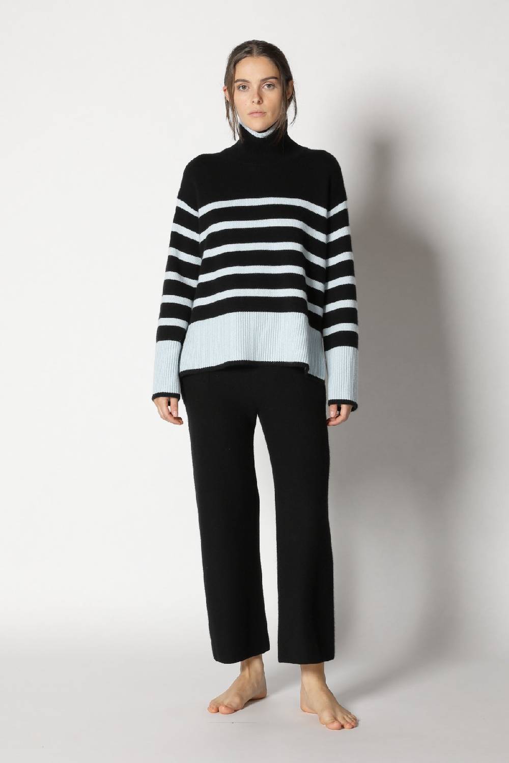 Sminfinity Slouchy Striped Turtle + Gater Cropped Pants