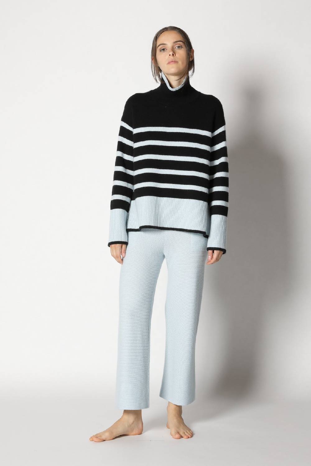 Sminfinity Slouchy Striped Turtle + Gater Cropped Pants