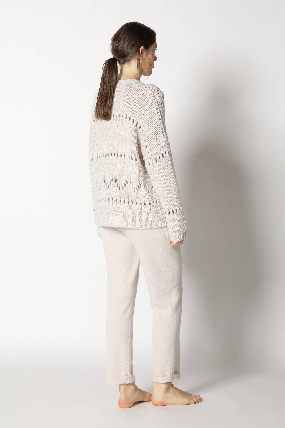 Sminfinity Airy Ajour V Neck + Pure Boat Pants