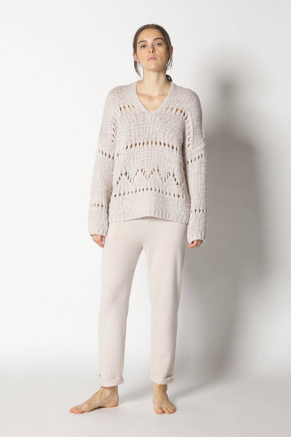 Sminfinity airy ajour V neck + pure boat pants