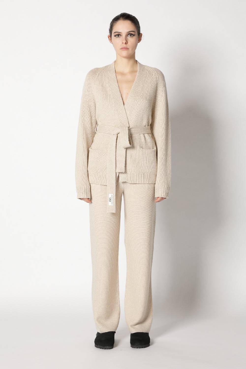 Sminfinity airy belted jacket + garter palazzo pants Sminfinity airy belted jacket + garter palazzo pants