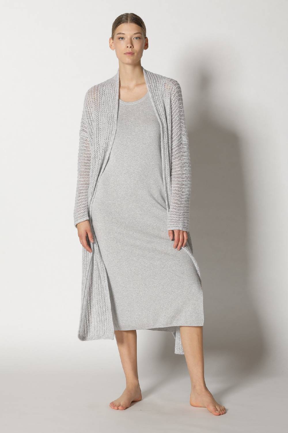 Sminfinity Blurry Airy Coat + Comfy Maxi Tank Dress