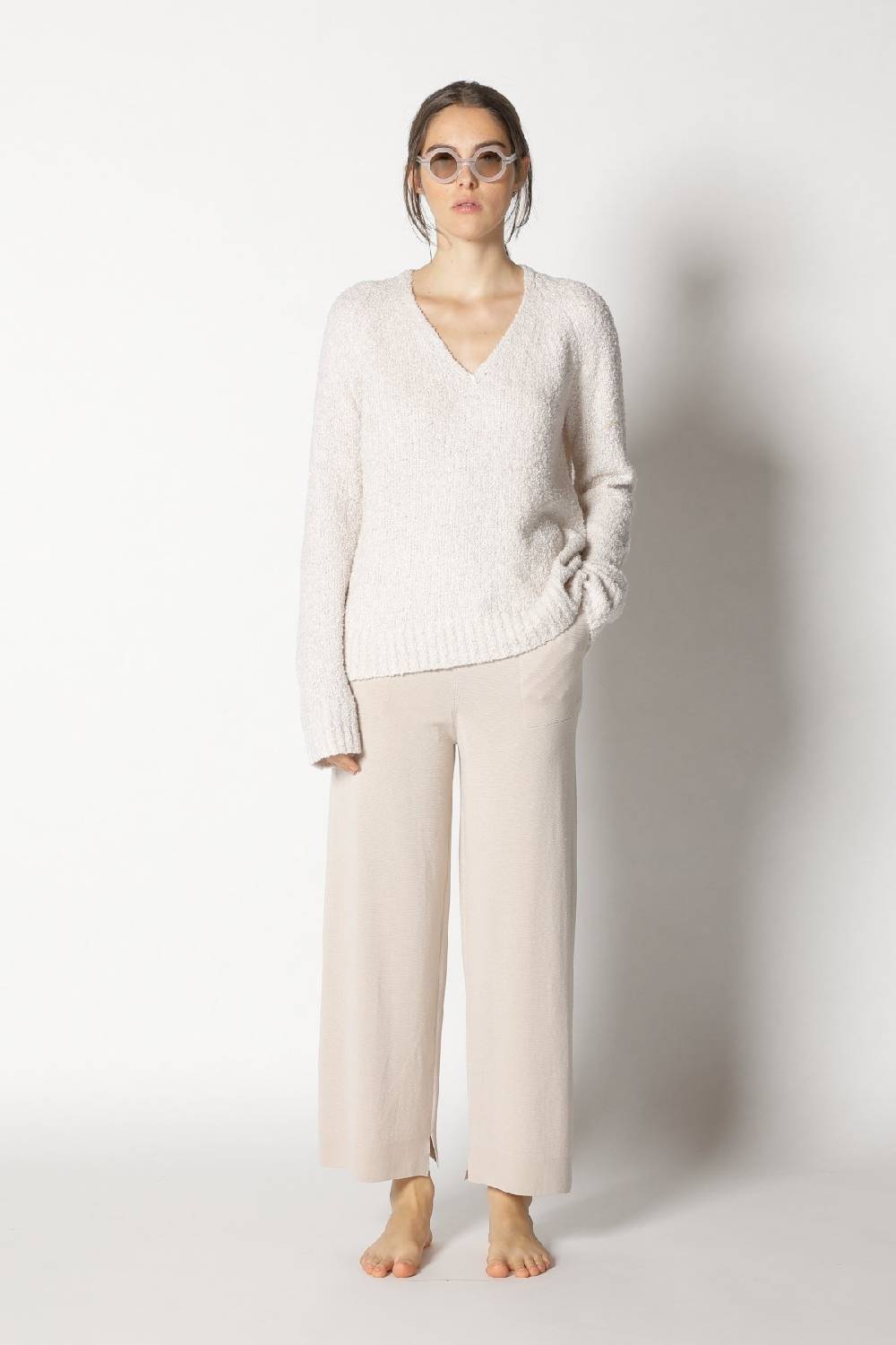 Sminfinity bouclé V neck + milano culotte