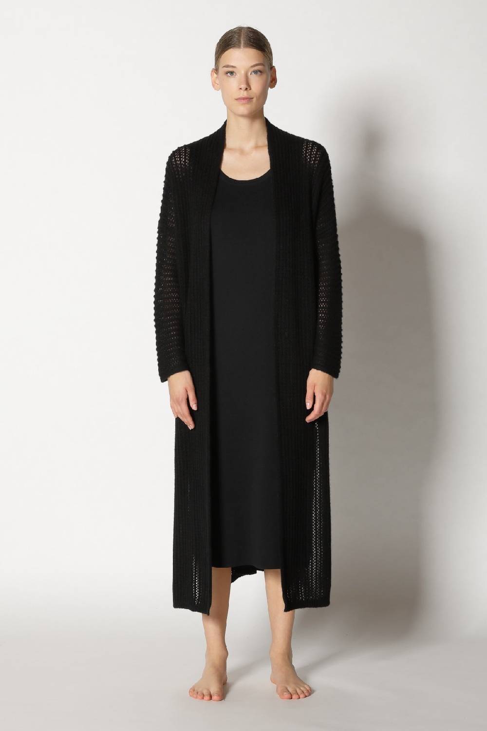 Sminfinity comfy maxi tank dress + blurry airy coat