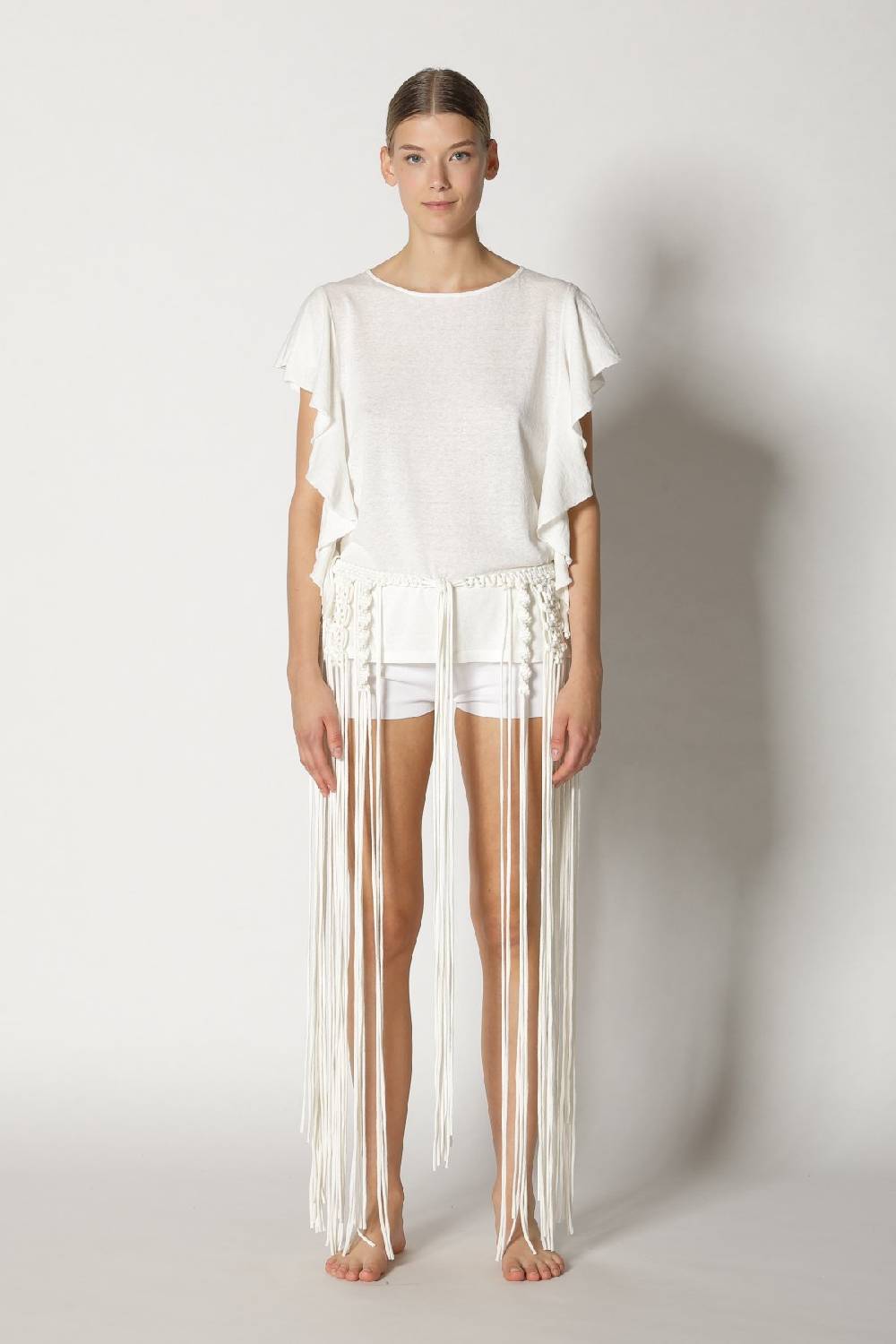 Sminfinity cool ruffle top + hang loose knot belt