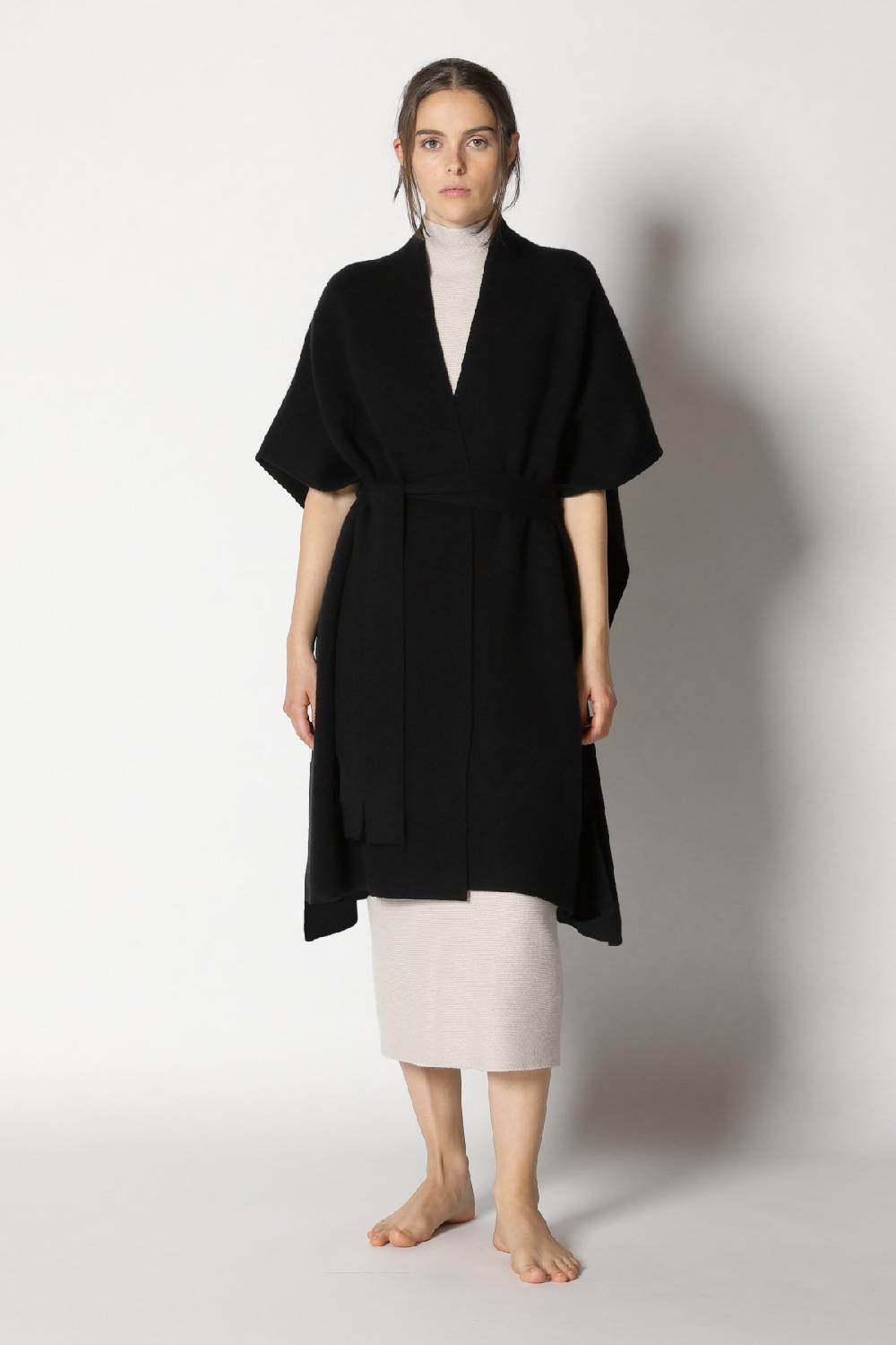 Sminfinity Doubleface Capecoat + Garter Maxi Dress