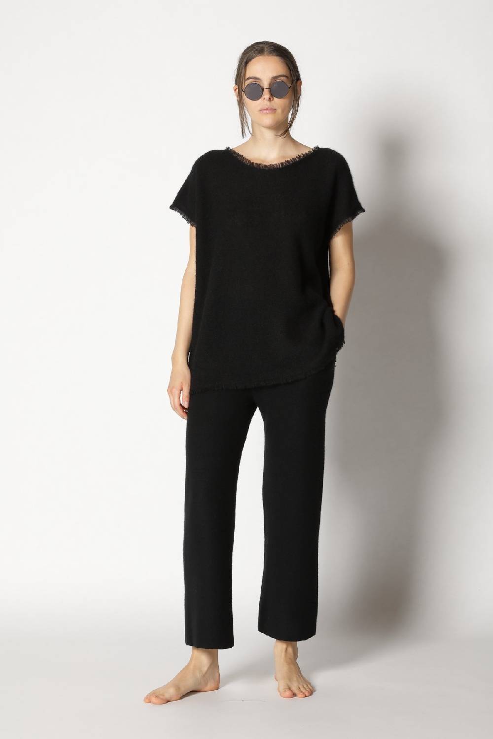 Sminfinity Fluffy Fringe Top + Garter Cropped Pants