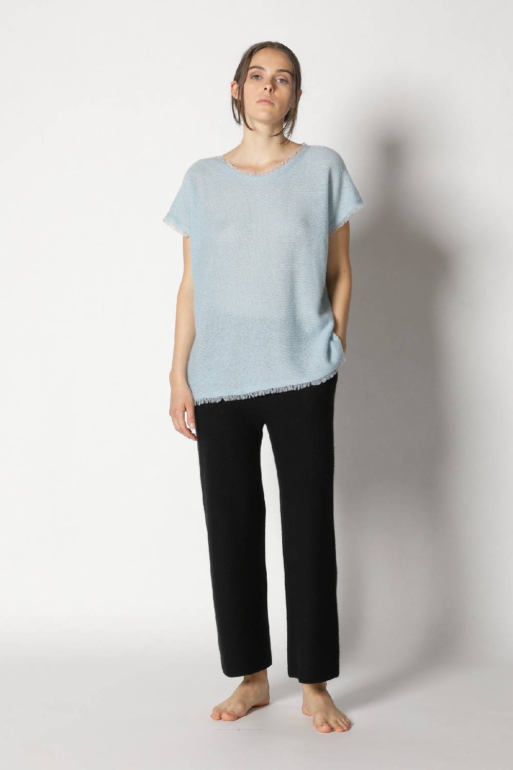 Sminfinity Fluffy Fringe Top + Garter Cropped Pants