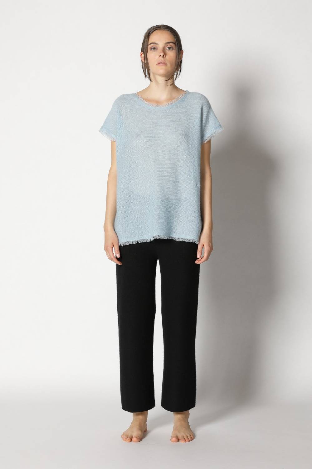 Sminfinity fluffy fringe top + garter cropped pants