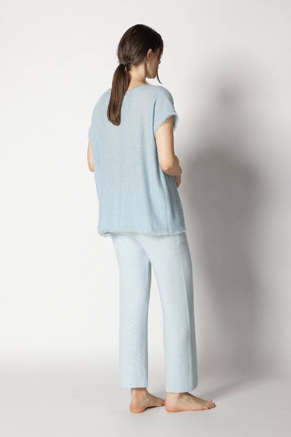 Sminfinity Fluffy Fringe Top + Garter Cropped Pants