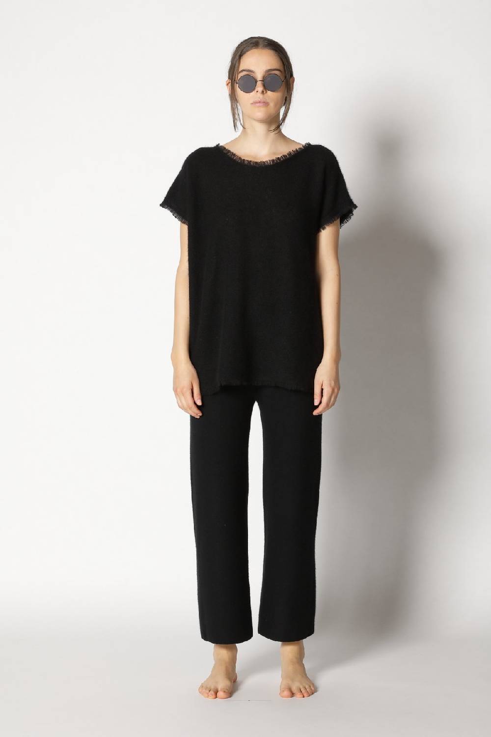 Sminfinity Fluffy Fringe Top + Garter Cropped Pants