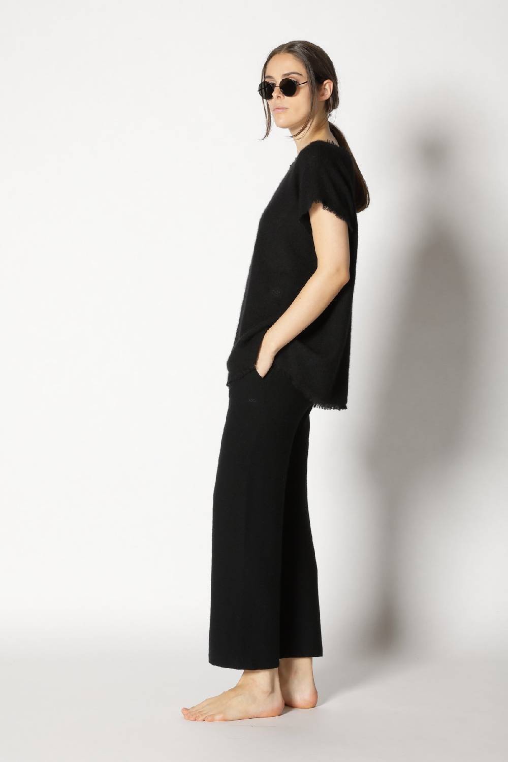 Sminfinity fluffy fringe top + garter cropped pants